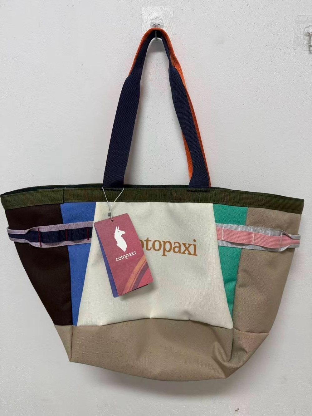 cotopaxi Colorblock Canvas Tote — Cream, Teal, Navy & Tan